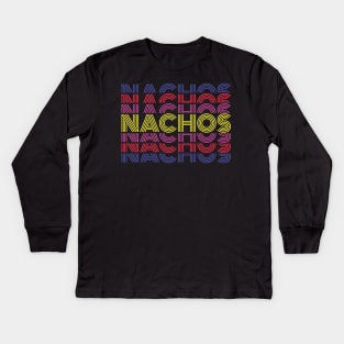 Nachos 80s Retro National Nachos Day Kids Long Sleeve T-Shirt